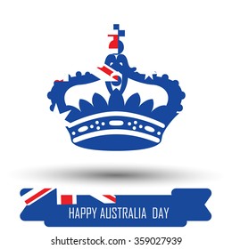 Abstract background design for Happy Australia Day. Crown shape flag