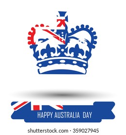 Abstract background design for Happy Australia Day. Crown shape flag
