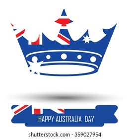 Abstract background design for Happy Australia Day. Crown shape flag