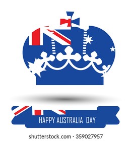 Abstract background design for Happy Australia Day. Crown shape flag