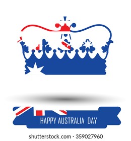 Abstract background design for Happy Australia Day. Crown shape flag