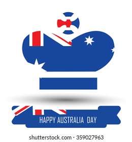 Abstract background design for Happy Australia Day. Crown shape flag