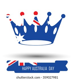 Abstract background design for Happy Australia Day. Crown shape flag