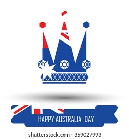 Abstract background design for Happy Australia Day. Crown shape flag