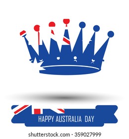 Abstract background design for Happy Australia Day. Crown shape flag