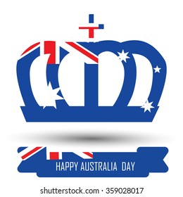 Abstract background design for Happy Australia Day. Crown shape flag