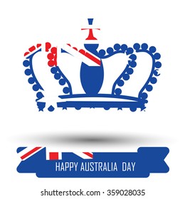 Abstract background design for Happy Australia Day. Crown shape flag
