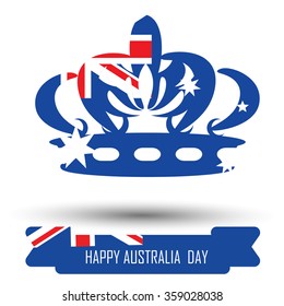 Abstract background design for Happy Australia Day. Crown shape flag