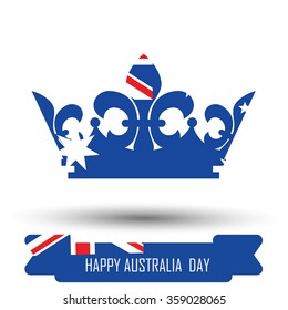 Abstract background design for Happy Australia Day. Crown shape flag