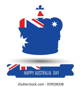 Abstract background design for Happy Australia Day. Crown shape flag