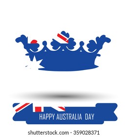 Abstract background design for Happy Australia Day. Crown shape flag