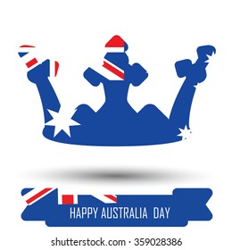 Abstract background design for Happy Australia Day. Crown shape flag