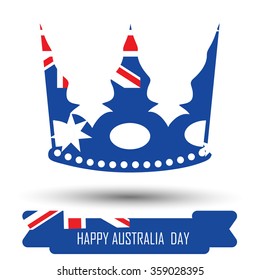 Abstract background design for Happy Australia Day. Crown shape flag
