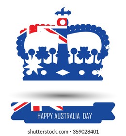 Abstract background design for Happy Australia Day. Crown shape flag