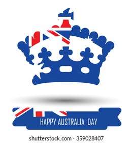 Abstract background design for Happy Australia Day. Crown shape flag