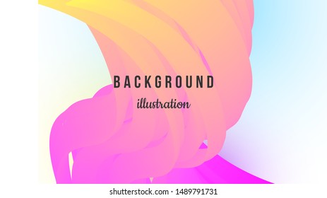 Abstract background design illustration. Colorful orange violet gradient, wavy 3d lines. Poster, homepage, concept design. Eps10 vector.