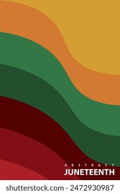 Abstract background design with Juneteenth theme, with wavy patterns.