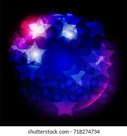 Abstract Background Design with Light Bokeh, Vector Illustration
