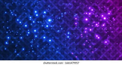 Abstract Background Design. Light Particles. Circular Geometric Pattern. Vector Illustration.