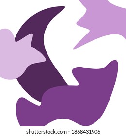 Abstract background design like crescent moon covered by pastel clouds.