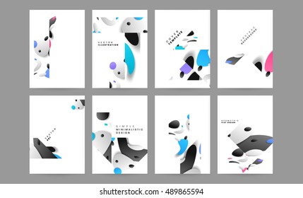 Abstract Background Design with Liquid Bubbles Shapes, Brochure Template Layout for Annual Report or Business Presentation Design. A4 Booklet. Circle Structures. Vector Illustration.