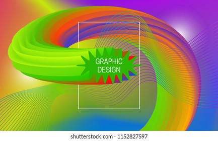 Abstract background design with liquid flow shapes and gradient guilloche element. Dynamic music poster template.