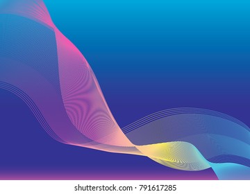 Abstract background design  made of flowing wavy colorful shapes. Vector illustration.