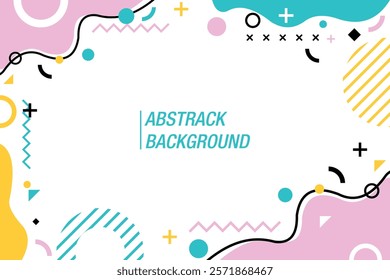 Abstract background design with memphis and geometric shape elements. EPS 10