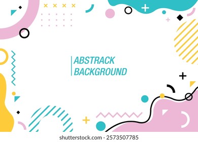 Abstract background design with memphis and geometric shape elements. EPS 10