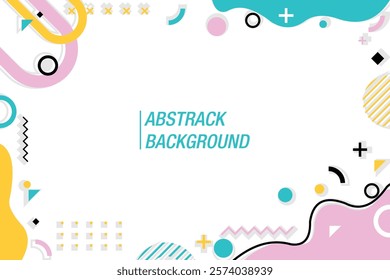 Abstract background design with memphis and geometric shape elements. EPS 10