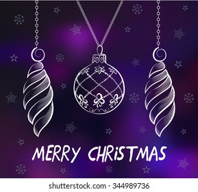 Abstract background for design. Merry Christmas and Happy New Year! Christmas card. Christmas balls. Christmas decorations. Christmas toys. Blurred background. Template for poster.