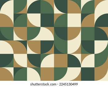 Abstract background design in minimalistic Bauhaus style. Vector pattern with colorful muted colors or earth tone. ready to use for textile, cloth, wrap and other.