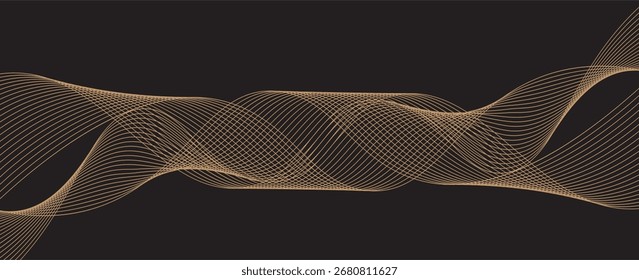 Diseño de fondo Abstractas Ilustración vectorial de Elementos geométricos negros y dorados modernos.