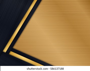 Abstract background design modern with gold brushed metal texture. vector illustration