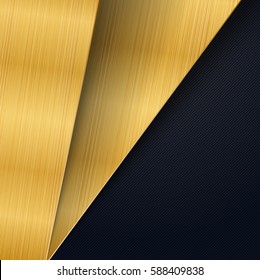 Abstract background design modern with gold brushed metal texture. vector illustration