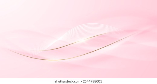 Abstract background design, modern pink and gold geometric element design.