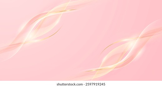 Abstract background design, modern pink and gold geometric element design.