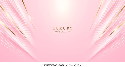Abstract background design, modern pink and gold geometric element design.