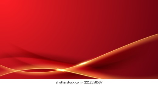 Diseño de fondo abstracto elementos geométricos modernos de color rojo y oro ilustración vectorial