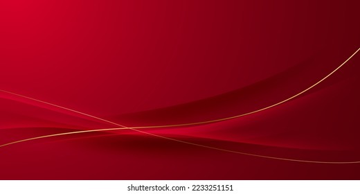 Abstract background design modern red and gold geometric elements vector illustration