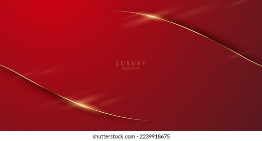 Abstract background design modern red and gold geometric elements vector illustration