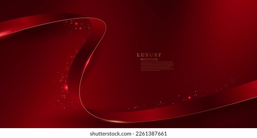 Diseño de fondo abstracto elementos geométricos modernos de color rojo y oro ilustración vectorial