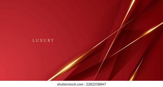 Abstract background design modern red and gold geometric elements vector illustration