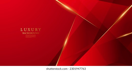 Abstract background design modern red and gold geometric elements vector illustration