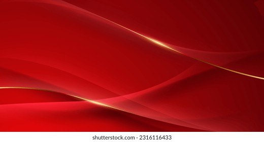 Abstract background design modern red and gold geometric elements vector illustration