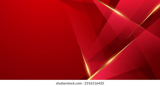 Diseño de fondo abstracto elementos geométricos modernos de color rojo y oro ilustración vectorial