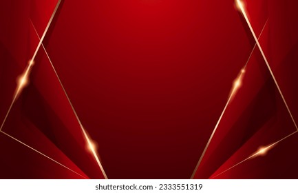 Abstract background design modern red and gold geometric elements vector illustration