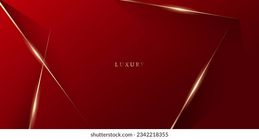 Abstract background design modern red and gold geometric elements vector illustration