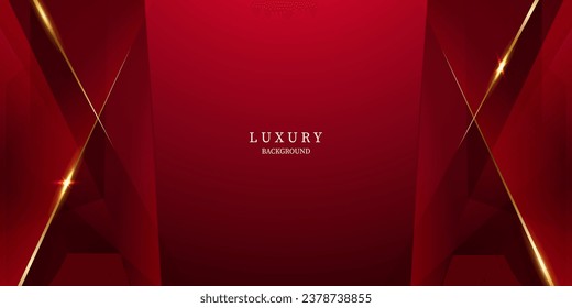 Abstract background design modern red and gold geometric elements vector illustration