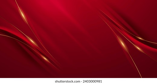 Abstract background design modern red and gold geometric elements vector illustration